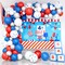 Red White and Blue Balloon Garland 4th of July Arch Kit, Independence Day Balloon Garland Patriotic Decoration for Nautical Party Baseball Party Memorial Day